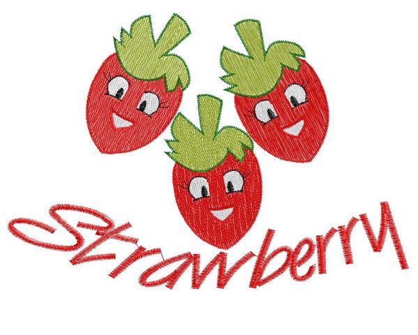 Strawberry embroidery design free 025 Dorria Designs